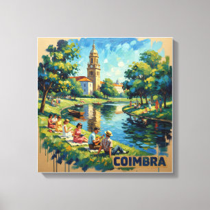 Charme de la rivière de Coimbra au Portugal Toile 