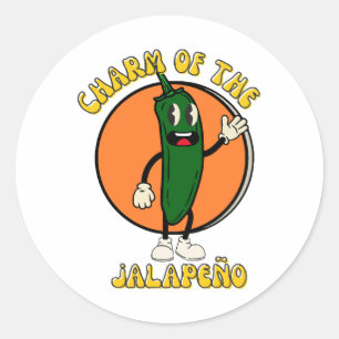 Charme der Jalapeño Runder Aufkleber