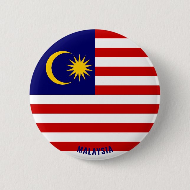 Charme der malaysischen Flagge - Patriotische Tast Button (Vorderseite)