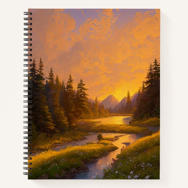 Charme des Goldenen Sonnenuntergangs Notizbuch (Vorderseite)