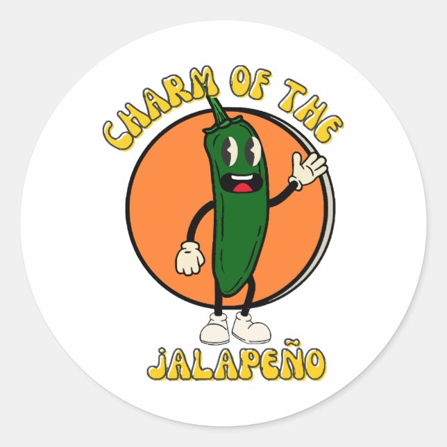 Charme des Jalapeño Runder Aufkleber (Vorderseite)