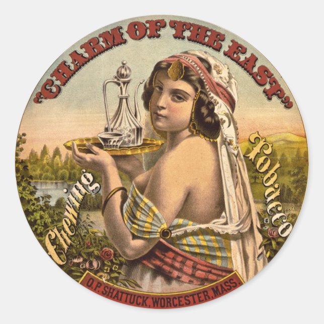Charme des Ost-Jahrgangs Kautabak und 1872 Runder Aufkleber (Vorderseite)