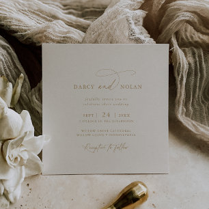 Charme élégant Carré Ivory Wedding Invitations