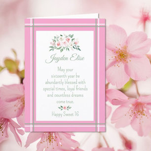 Charme Élégant. Carte Sweet personnalisée 16 anniv