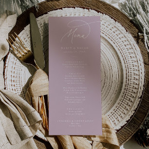 Charme élégant Lilac Mariage rose Cartes de menu