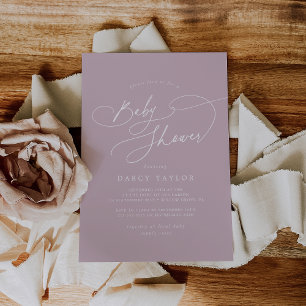 Charme élégant Lilac Rose Baby Shower Invitations