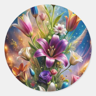 Charme en fleurs – Autocollants esthétiques de des