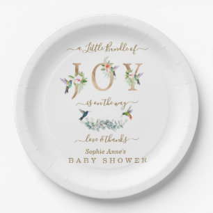Charme kleine Menge Joy Hummingbird Baby Dusche Pappteller