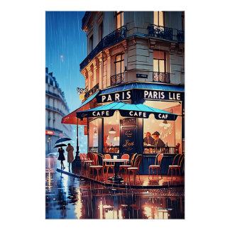 Charme parisien : Poster du Café Vintage Paris Str