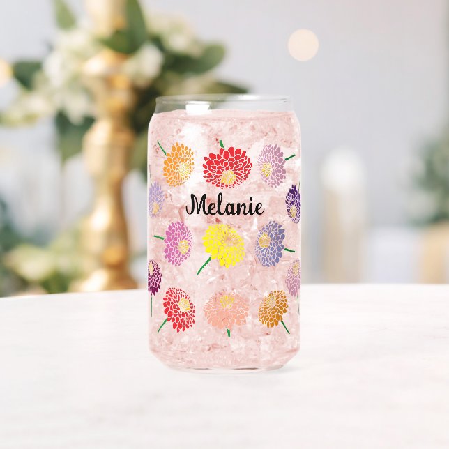 Charme personnalisé peut verre avec imprimé fleur  (Insitu (Mariage))