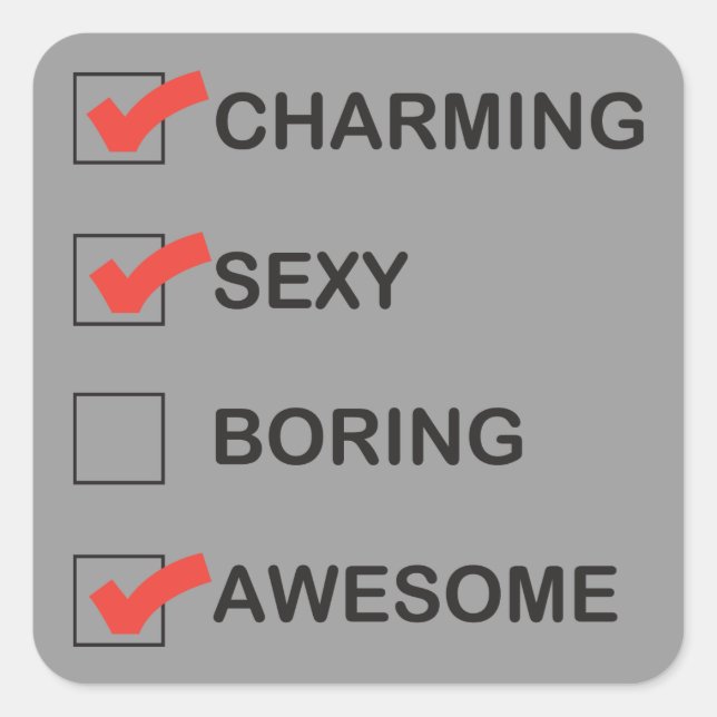 Charme Quadratischer Aufkleber (Vorderseite)