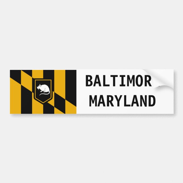 Charme-Stadt-Rattenaufkleber Baltimores Maryland Autoaufkleber (Vorne)