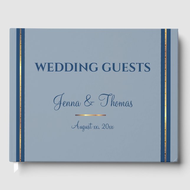 Charme Sud, Bleu, Or, Livre d'or Mariage (Recto)