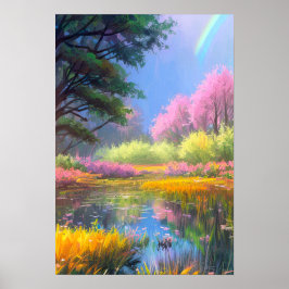 Charme und farbenfrohe Liebe zum Sumpf Poster