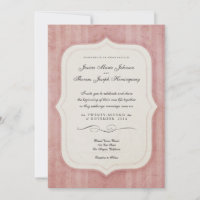 Charme vintage Monogramme rose Invitations de mari