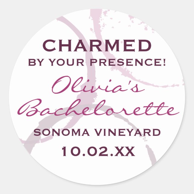 Charmed Rustic Burgundy Wine tasting in der Fattor Runder Aufkleber (Vorderseite)