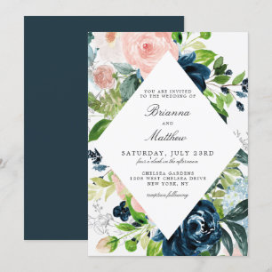 Charmed Watercolor Floral Wedding Einladung