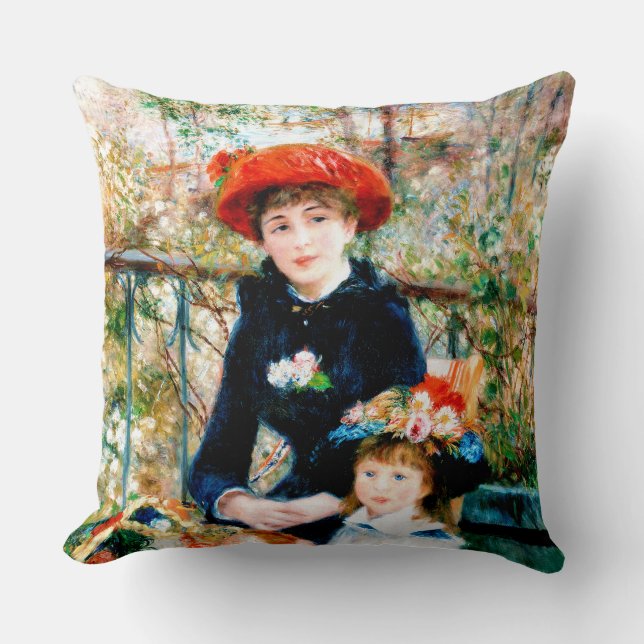 Charmimg Renoir's "Two Sisters" Berühmte Malerei Kissen (Vorderseite)