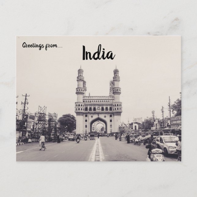 Charminar Monument Sehenswürdigkeit Hyderabad Indi Postkarte (Vorderseite)