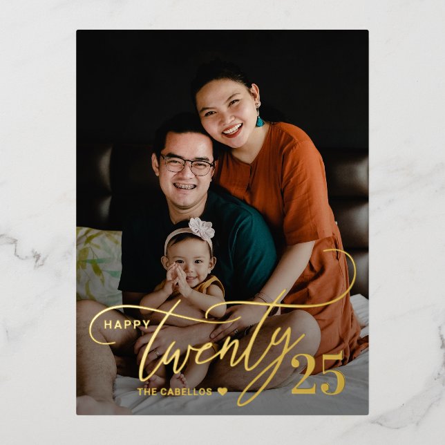 Charming 2FOIL Happy New Year Card Postkarte (Vorderseite)