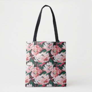 Charming Abract Watercolor Peonies Tasche