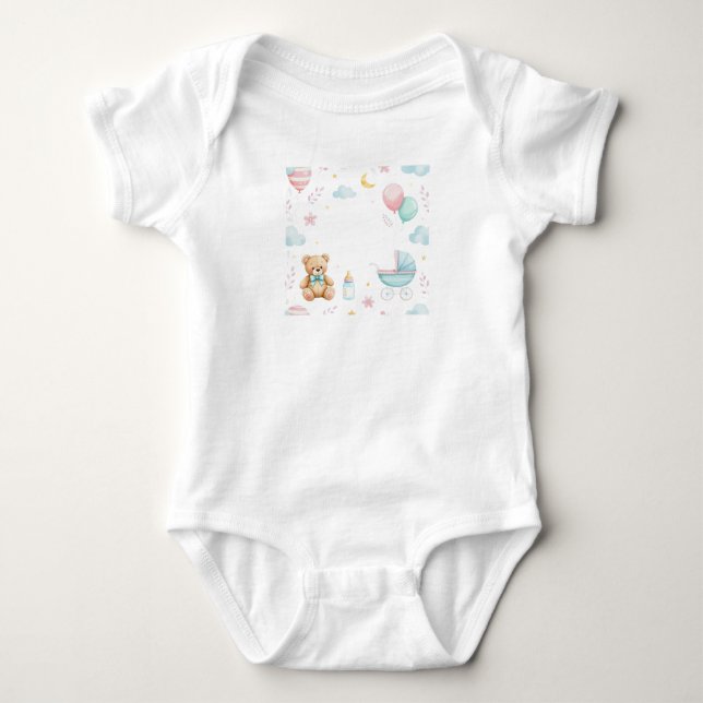 Charming Baby Dusche Collection | Niedliche Einlad Baby Strampler (Vorderseite)