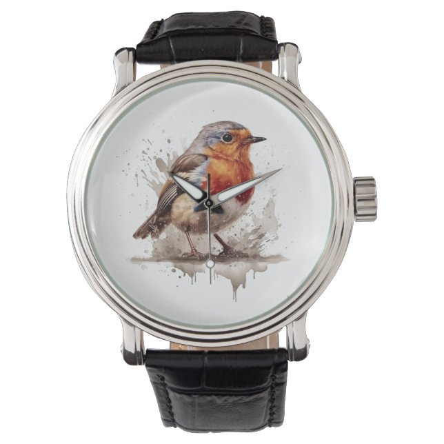 Charming Backyard Robin Armbanduhr (Vorderseite)