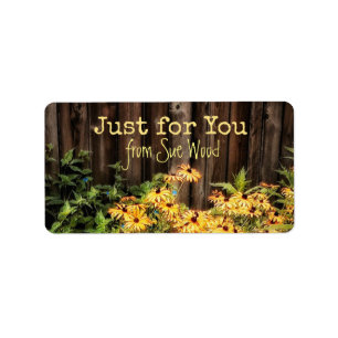 Charming Barn Board und Blume Custom Gift Labels Adressaufkleber