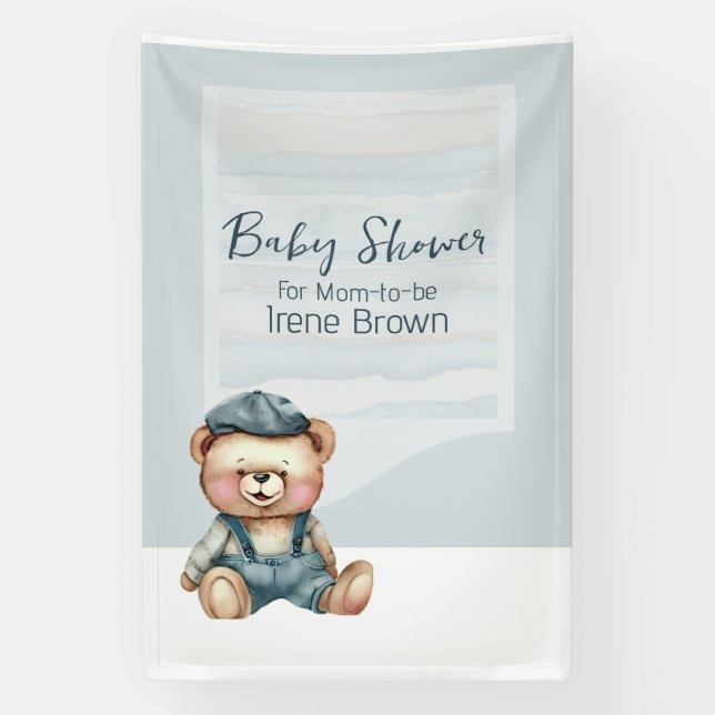 Charming Bear Jean Baby shower Bannière à thème (Verticale)