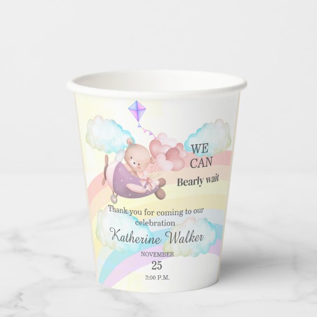  Charming Bear Theme Party Decor babyshower Pappbecher (Vorderseite)