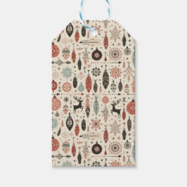 Charming Beige Boho Weihnachten Geschenkanhänger