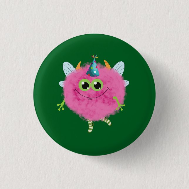 Charming birthday monster button (Vorderseite)
