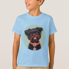 Charming Black Dog Illustration T-Shirt