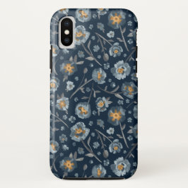 Charming Blue Grey Yellow Poppies Blumendruck Case-Mate iPhone Hülle