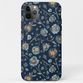 Charming Blue Grey Yellow Poppies Blumenmuster Case-Mate iPhone Hülle