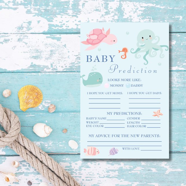 Charming Blue Nautical Baby Guessing Game Card Flyer (Von Creator hochgeladen)