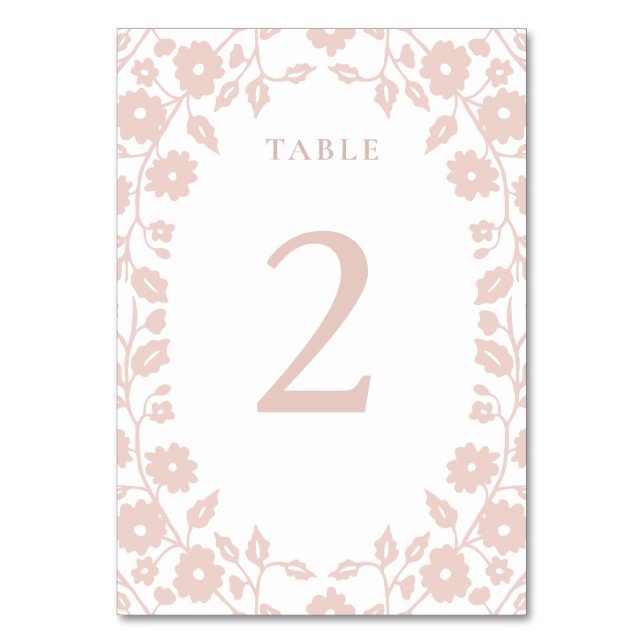 Charming Blush White Romantic Folklore Blume Tischnummer (Vorderseite)