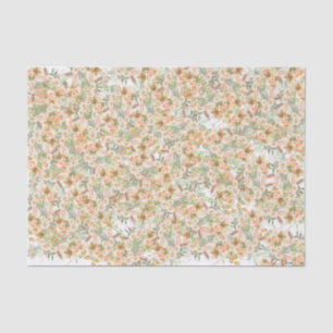 Charming Boho Peach Floral Mint Grüne Blätter Seidenpapier
