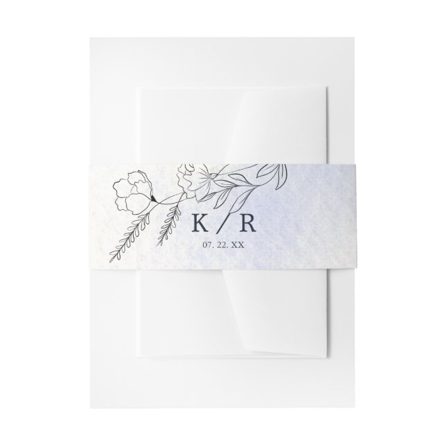 Charming Botanics Minimalistische Hochzeitband Einladungsbanderole (Vorderseite Beispiel)
