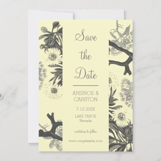 Charming Botanische Hochzeit Save The Date (Vorderseite)