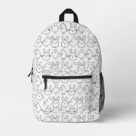 CHARMING BUNNIES AND CHICKS ILLUSTRATION BEDRUCKTER RUCKSACK
