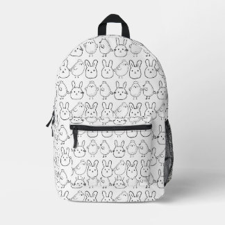 CHARMING BUNNIES AND CHICKS ILLUSTRATION BEDRUCKTER RUCKSACK