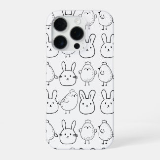 CHARMING BUNNIES AND CHICKS ILLUSTRATION iPhone 16 PRO HÜLLE