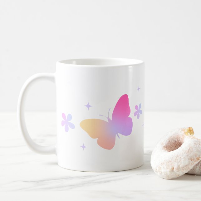 Charming Butterfly Design Milch & Kaffee Tasse (Mit Donut)