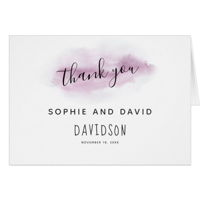 Charming Calligraphie Aquarelle Merci d'impact (Devant horizontal)