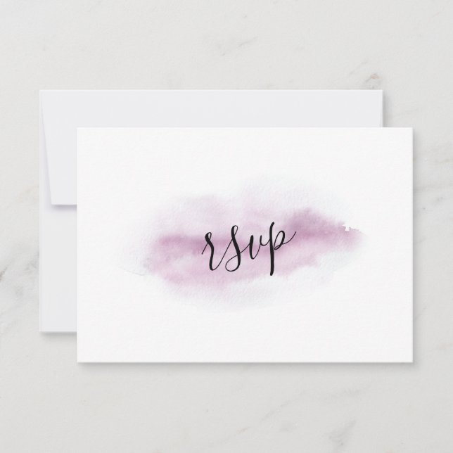 Charming Calligraphie rose Aquarelle Mariage RSVP (Devant)