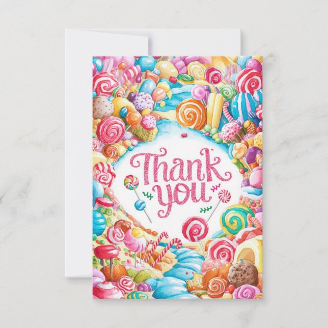 Charming Candyland danke Karte (Vorderseite)
