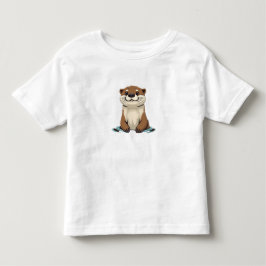 Charming Cartoon Otter Kleinkind T-shirt