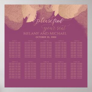 Charming Cassis Rose Gold Aquarellkalligrafie Poster