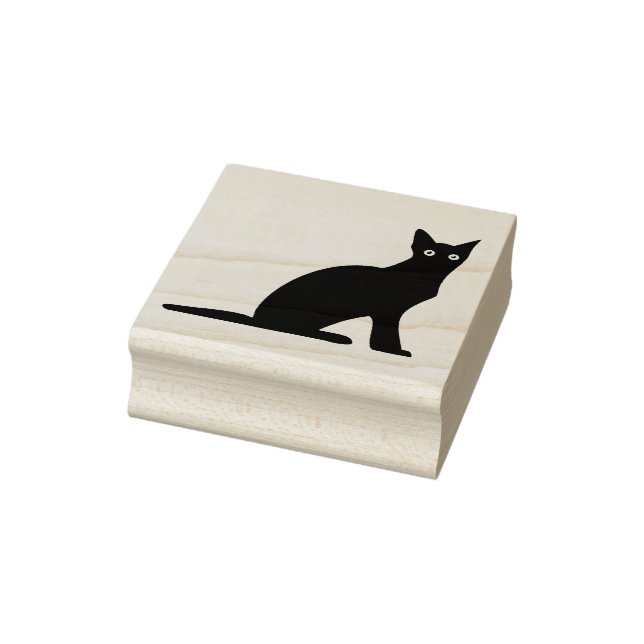 Charming Cat Sitting Still Art Briefmarke Gummistempel (Stempel)